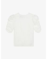 Ted Baker - Puff-sleeved Round-neck Organza Top - Lyst