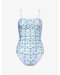 VERANDAH - Floral-Print Side-Ruched Maillot Swimsuit - Lyst