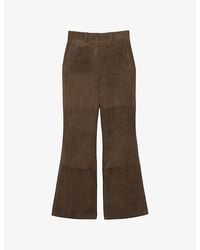 Reiss - Priya Flared Suede Trousers - Lyst