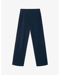 The White Company - Towelling Straight-leg High-rise Organic-cotton Trousers X - Lyst