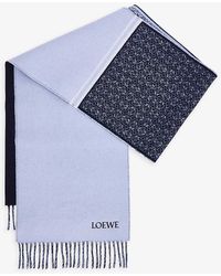 Loewe - Logo-embroidered Wool And Cashmere-blend Scarf - Lyst