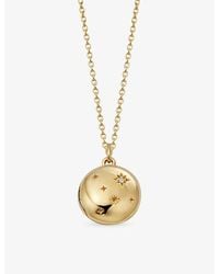 Astley Clarke - Tiny Star Mini Biography 18Ct-Plated Sterling- And Lab-Grown Sapphire Locket Necklace - Lyst