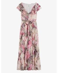 Ted Baker - Floral-print Woven Maxi Dress - Lyst