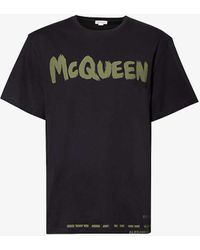 Alexander McQueen - Graffiti Logo-print Cotton-jersey T-shirt - Lyst