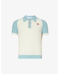 Casablancabrand - Logo-embroidered Cotton-blend Polo Shirt - Lyst