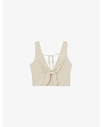 Reiss - Jayce Cropped Woven Top - Lyst