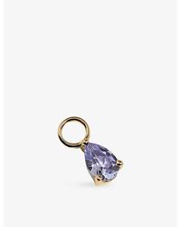 Astrid & Miyu - Birthstone December 14Ct- And Tanzanite Earring Charm - Lyst