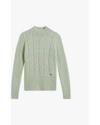 Ted Baker - Veolaa Cable-knit Wool And Mohair Blend Jumper - Lyst