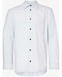 Bottega Veneta - Spread-collar Long-sleeve Cotton Shirt - Lyst