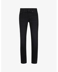 BOSS - Tapered-Fit Straight-Leg Stretch-Denim Jeans - Lyst