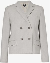 Theory - Boxy Double-breasted Wool-blend Blazer - Lyst