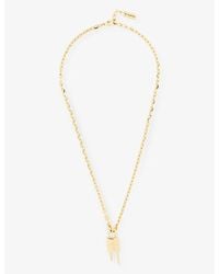Givenchy - Monogram-engraved Brass Pendant Necklace - Lyst