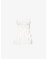 Dissh - Zahara Ruched Cotton-Poplin Top - Lyst