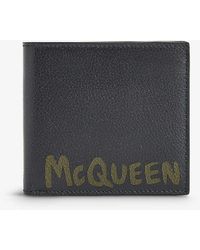 Alexander McQueen - Graffiti-print Leather Billfold Wallet - Lyst