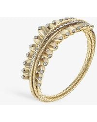 Cartier - Grain De Café 18ct White-gold, 18ct Yellow-gold And 0.50ct Diamond Bracelet - Lyst