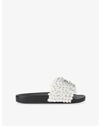 Kurt Geiger - Meena Eagle Bead-Embellished Rubber Sliders - Lyst