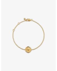 Monica Vinader - Initial W Stamp 18Ct Vermeil Bracelet - Lyst