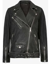 AllSaints - Billie Leather Biker Jacket - Lyst