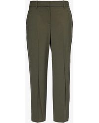 Theory - Treeca Tapered High-rise Wool-blend Trousers - Lyst