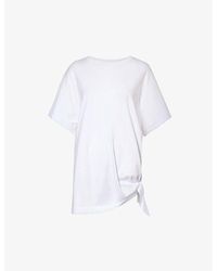 Dries Van Noten - Relaxed-fit Knot-detail Cotton-jersey T-shirt - Lyst