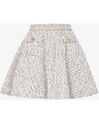 Nina Ricci - High-rise A-line Cotton-blend Mini Skirt - Lyst