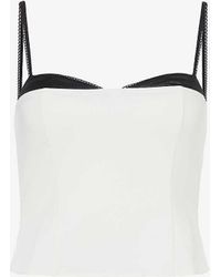 Reformation - Melanie Sweetheart-neck Stretch-woven Top - Lyst