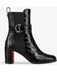 Christian Louboutin - Cl Brand-plaque 70 Heeled Leather Chelsea Boots - Lyst
