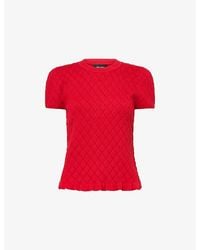 ME+EM - Smocked Slim-Fit Knitted Cotton-Blend T-Shirt - Lyst