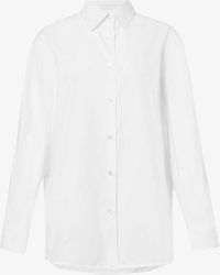 Dries Van Noten - Curved-hem Long-sleeve Cotton-poplin Shirt - Lyst