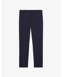 The Kooples - High-Rise Straight-Cut Stretch-Woven Trousers - Lyst