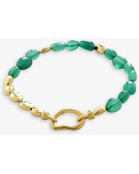 Monica Vinader Rio 18ct Yellow -plated Vermeil Recycled Sterling Silver And Green Onyx Beaded Bracelet