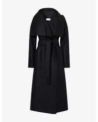 Harris Wharf London - Wide-Lapel Belted Wool Coat - Lyst
