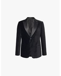 Emporio Armani - Dinner Velvet Single-Breasted Regular-Fit Woven Blazer - Lyst