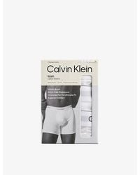 Calvin Klein - Icon Logo-Waistband Pack Of Three Stretch-Cotton Boxer Briefs - Lyst