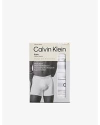 Calvin Klein - Icon Logo-Waistband Pack Of Three Stretch-Cotton Boxer Briefs - Lyst