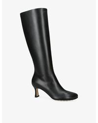 Bottega Veneta - Rana Leather Heeled Knee-High Boots - Lyst