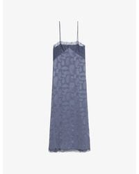 Zadig & Voltaire - Ridar Lace-Trim Jacquard Silk Maxi Dress - Lyst