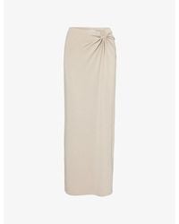 GOOD AMERICAN - Ruched Mid-Waist Stretch-Woven Maxi Skirt - Lyst