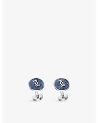 Cartier - Double C De Sterling- And Dumortierite Cufflinks - Lyst