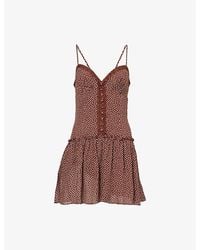 Reformation - Citrus Polka-Dot Woven Mini Dress - Lyst