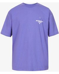 Aape 1 Point Logo-patch Cotton-jersey T-shirt - Purple