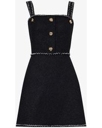 Alexander McQueen - Exposed-stitching Bouclé-texture Wool-blend Mini Dress - Lyst