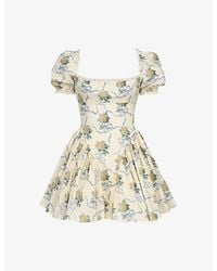 House Of Cb - Rosie Floral-Print Stretch-Cotton Mini Dress - Lyst