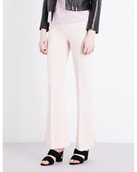 Sandro Flared High-rise Woven Trousers - Pink