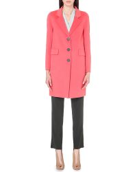 Armani Longline Cashmere Coat - Pink