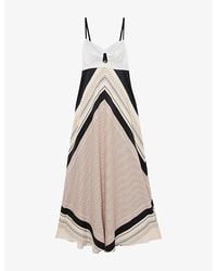 Reiss - Myra Scarf-Printed Woven Maxi Dress - Lyst