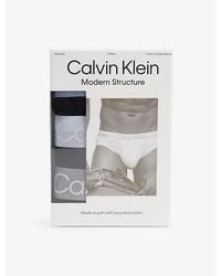 Calvin Klein - Modern Structure Pack Of Three Stretch-Cotton Blend Briefs - Lyst