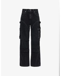Agolde - Nera Cargo-pocket Wide-leg Low-rise Jeans - Lyst