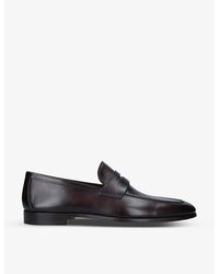 Magnanni - Delos Almond-Toe Suede Loafers - Lyst