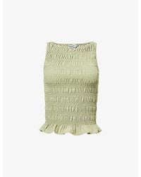 Peachy Den - Deba Shirred Woven Top - Lyst